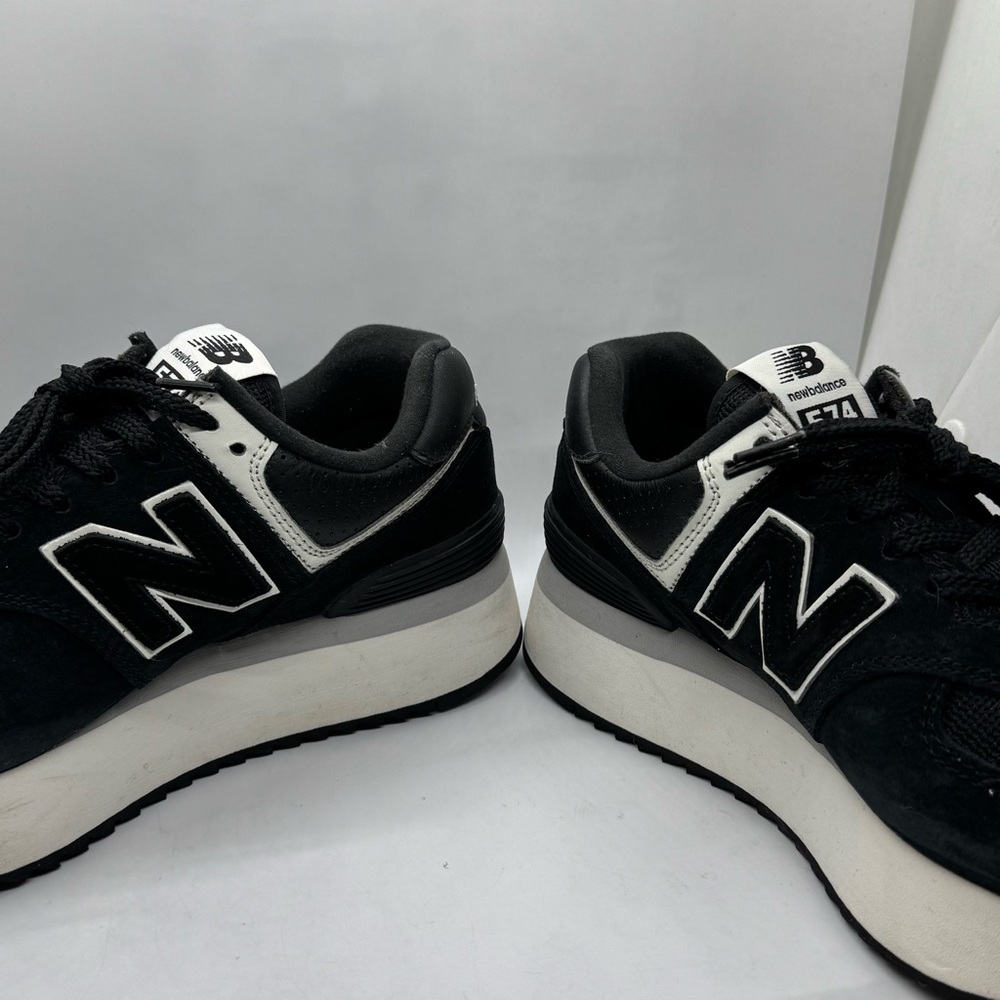 New Balance 574 Womens Black White Platform Sneakers Shoes WL574ZAB Size 8 - Picture 5 of 12